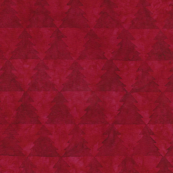 Μπορντώ έλατα σε κόκκινο φόντο από τα Island Batik
