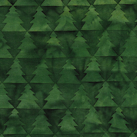 Πράσινα έλατα σε πράσινο φόντο από τα Island Batik