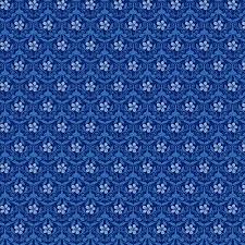 Blue Jubilee - Λεπτό γαλάζιο vintage λουλουδάκι πάνω σε μπλε φόντο