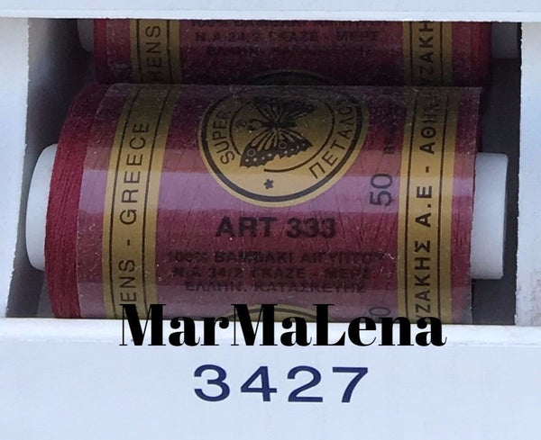 Βαμβακερή κλωστή (914 μέτρα)  - όλα τα κόκκινα τα ροζ και τα πορτοκαλιά