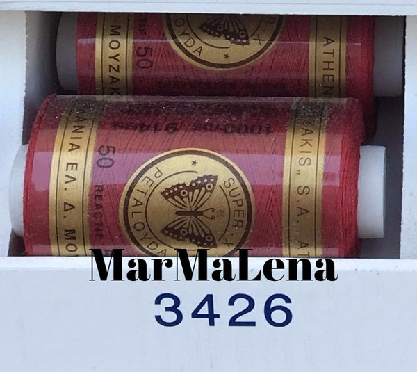 Βαμβακερή κλωστή (914 μέτρα)  - όλα τα κόκκινα τα ροζ και τα πορτοκαλιά