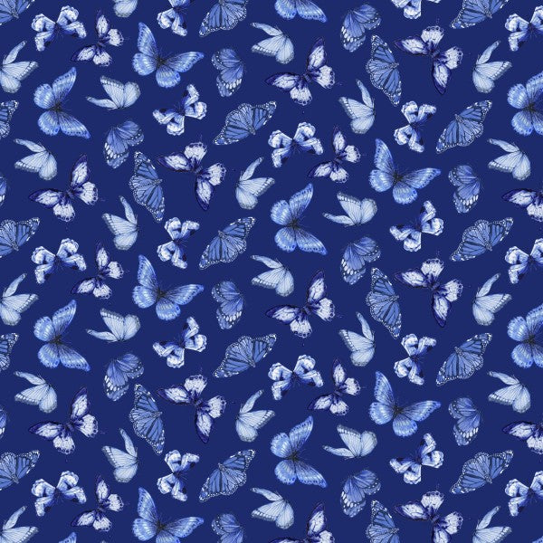 Blue Jubilee - πεταλούδες σε σκουρόχρωμο μπλε φόντο