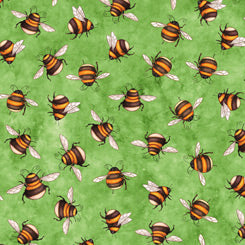 Μέλισσες σε πράσινο φόντο - Quilting Treasures