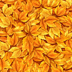 Φύλλα σε κιτρινοπορτοκαλί φόντο - Quilting treasures
